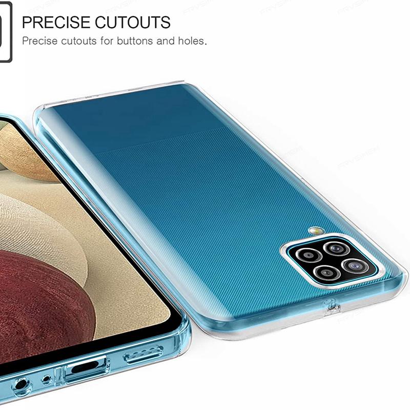 Чехол для телефона с защитой на 360 градусов для Samsung Galaxy A14 A34 A54 A03 A12 A23 4G A32 A72 A52S A22s 5G A13 A33 A53 Жесткий ПК + Мягкий силиконовый прозрачный чехол из ТПУ