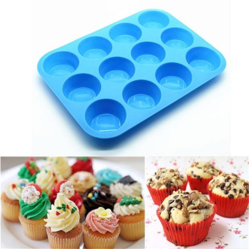 Silicone Cavity Muffin Pan Mini Cookies Cupcake Bakeware Baking Tray Mold