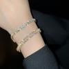 Gold Color Hand Chain Crystal Wristband New Jewelry  Women