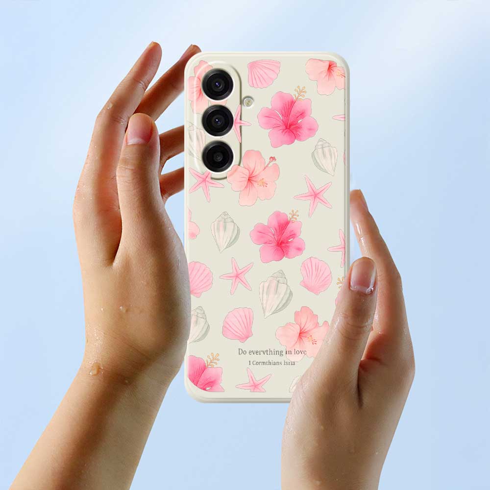 For Samsung Galaxy A17 5G Case Shell Peach Blossom Pattern Printing Straight Edge TPU Phone Back Cover