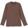 Plus Size Women's Fleece Long-Sleeve T-Shirt, Half-High Neck, for Middle-Aged & Elderly Mothers, Loose Fit & Warm for Autumn/Winter.
