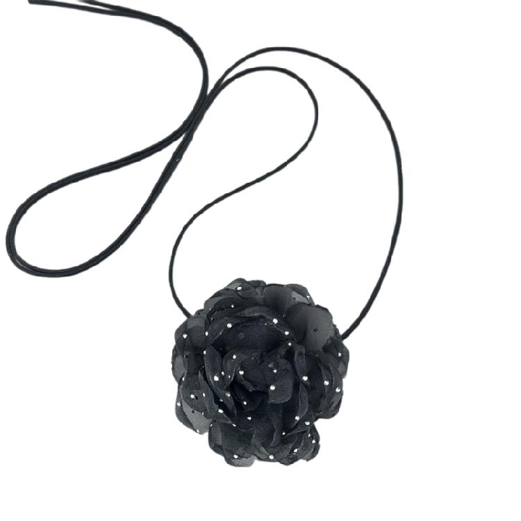 Ожерелье с 3D подвеской в виде розы, универсальная цветочная цепочка для ключиц, чокер с имитацией цветка