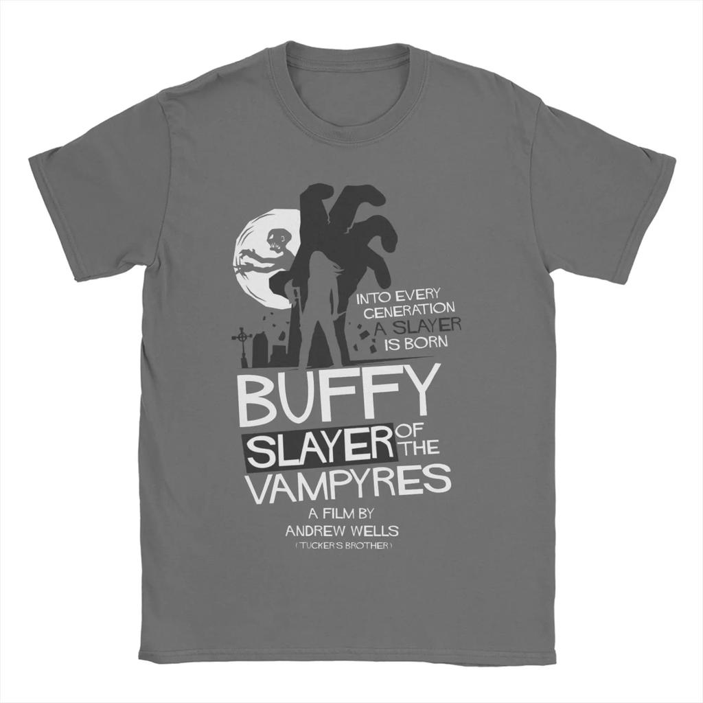 Unisex Womens TShirt Buffy Vampire Metal Mashup Slayer Band Pure Cotton Tee Shirt Short Sleeve T Shirts O Neck Clothes Plus Size