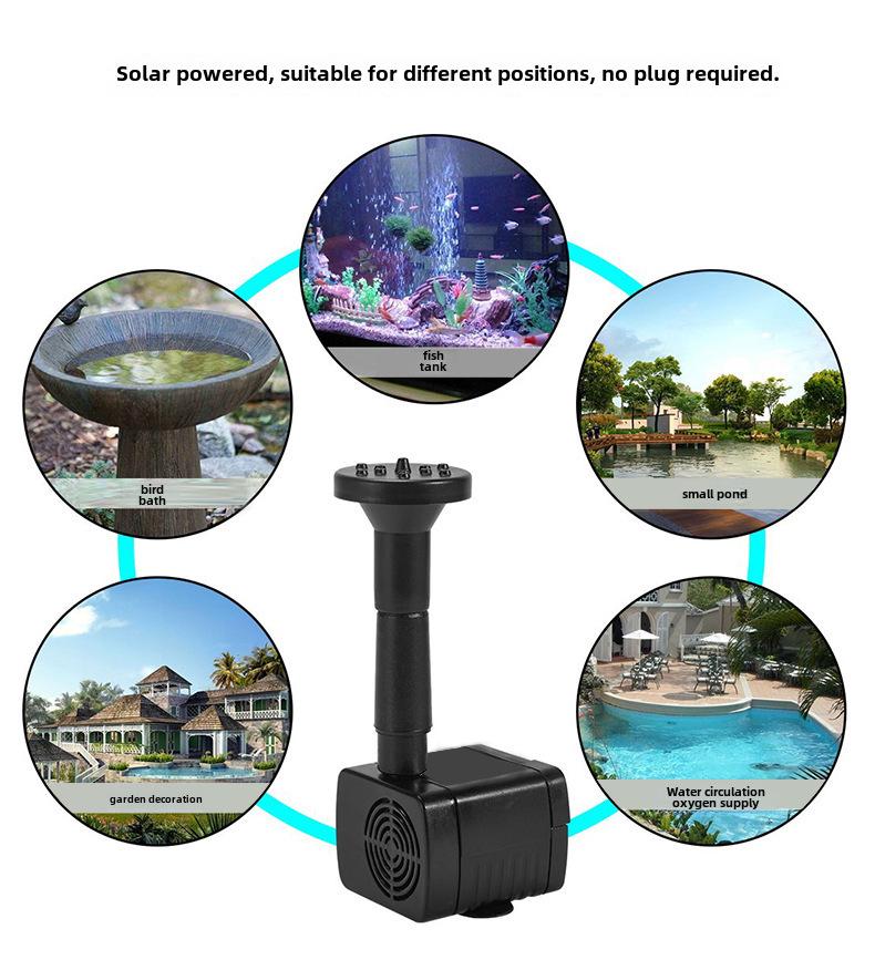 Квадратный фонтан на солнечной батарее со съемным шнуром для использования в помещении и на улице