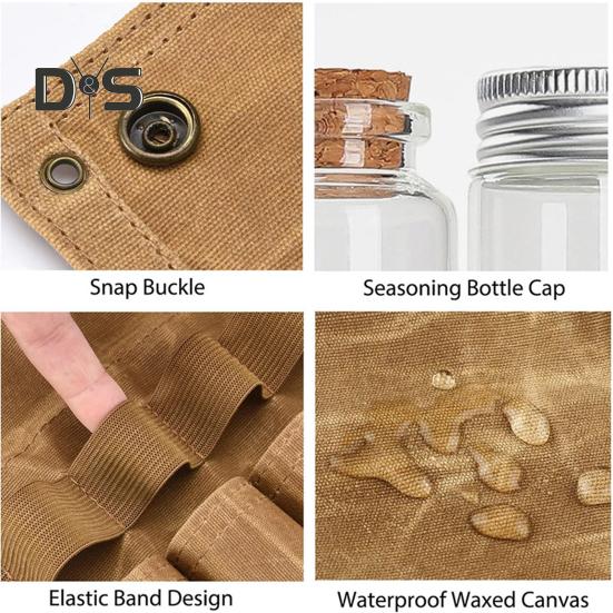 Портативный органайзер для бутылочек со специями, сумка для кемпинга, пикника, приправ, контейнер для баночек с маслом для барбекю, чехол для переноски, хранение