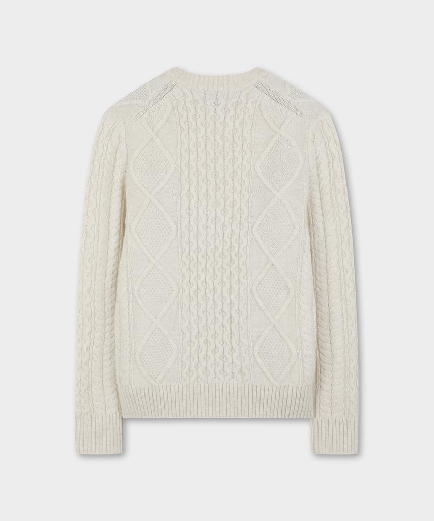 BROOKS BROTHERS Aran Cable Sweater (Ivory) (Bbwrmf4512Bew)