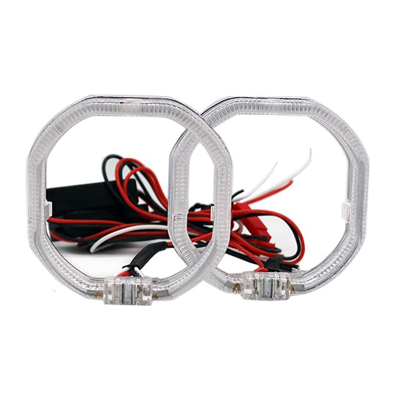 76 мм квадратные светодиодные угловые глаза с акриловыми крышками автомобильные кольца комплект супер яркие белые фары ангельские глазки модернизация 12 ~ 24 В