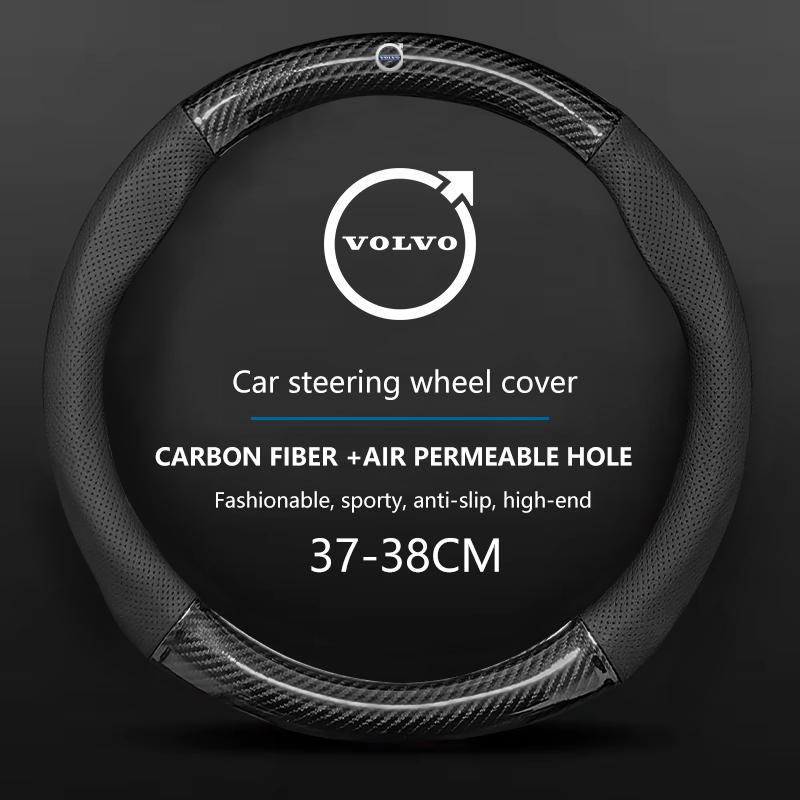 Car Steering Wheel Cover 37-38cm Leather Anti-slip Accessories ,For Volvo XC60 XC90 S60 V50 V90 S80 C40 XC40 V70 C30 XC70 S90