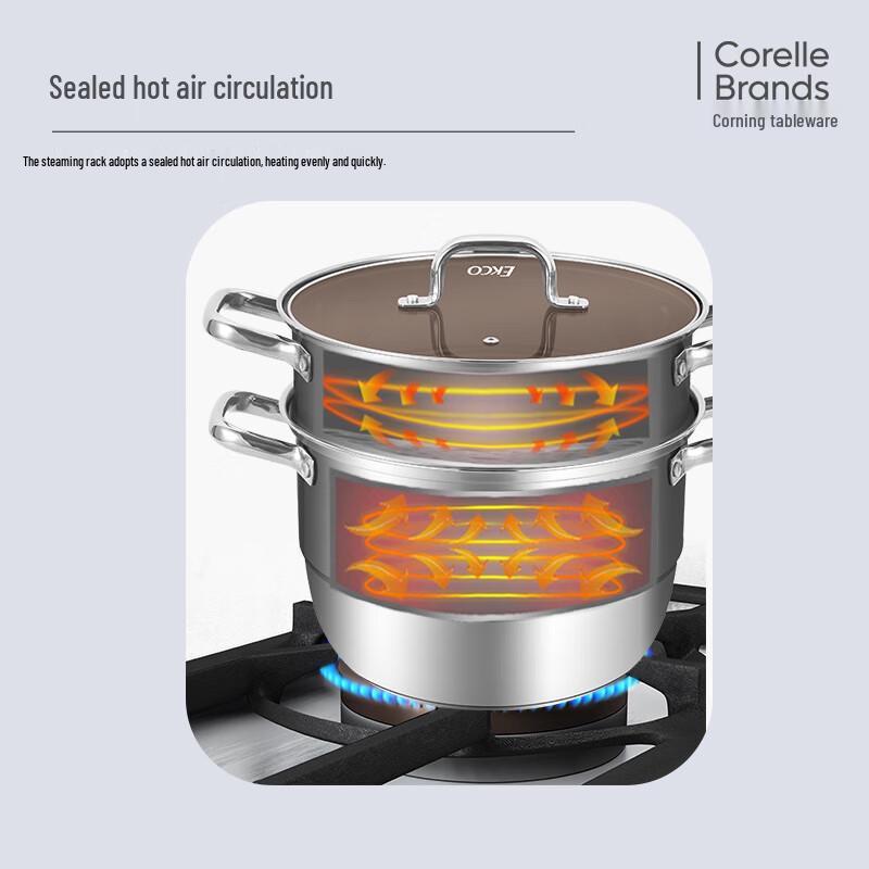 EKCO Prestige 28CM 304 Stainless Steel Double Steamer