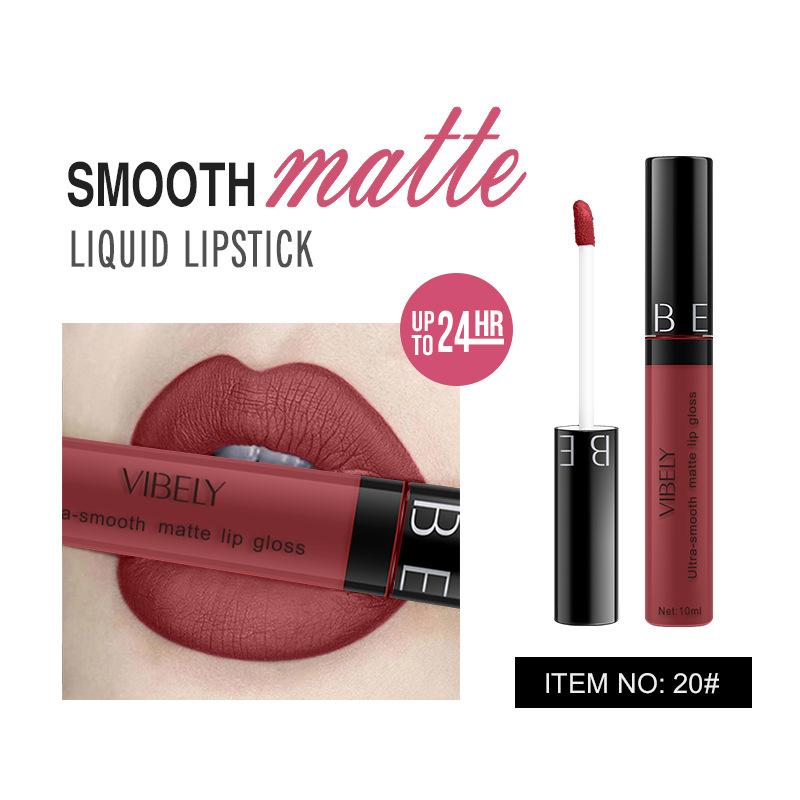 VIBELY Makeup Matte Anti-Stick Lip Glaze Несмываемая долговечная жидкая губная помада