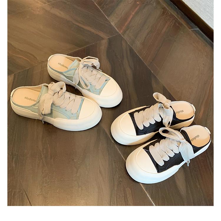 Версия из овчины~ 2025 новая шелковая атласная сумка голова полушлепанцы женские на толстой подошве увеличивающие рост повседневные спортивные кеды