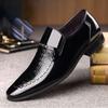 Business Men Leather Shoes Patent Leather Men's Dress Shoes Slip On Pointed Toe Mens Oxford Shoes Hot New British Party Footwear