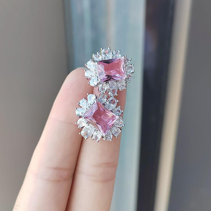 Серьги-цветы из циркония, легкие, роскошные, высокого класса, серьги-гвоздики, серьги Ins Temperament