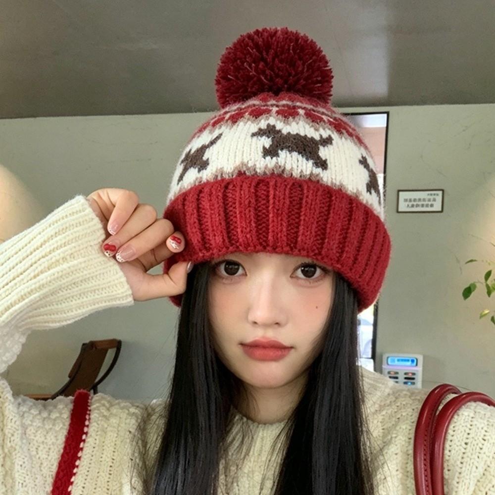 Jacquard Knit Fair Isle Beanie 55cm To 62cm Fall Winter Beanie Hat Knitted Beanie Hat Cold Weather
