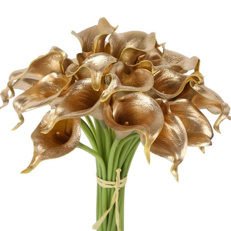 24 шт. настоящие каллы лилии искусственные цветы каллы лилии цветы искусственные цветы каллы лилии для свадебного букета украшения для вечеринки свадебный букет декор