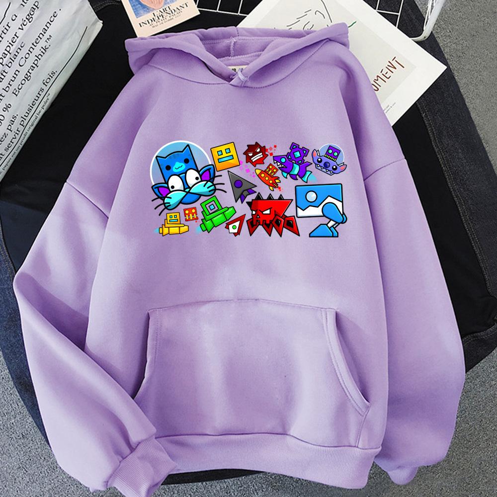 Толстовка Geometry Dash Rhythm Platform Электронные игры Графическая печать HOODIE для Осени/Зимы Свитшот с капюшоном