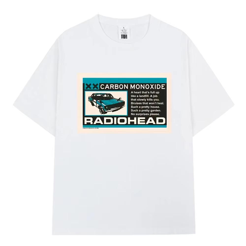 2026 Summer Hot Sale Radiohead Carbon Monxide Rock Band T Shirt Unisex Unisex Hip Hop Gothic Tshirt Breathable Comfortable Clothes
