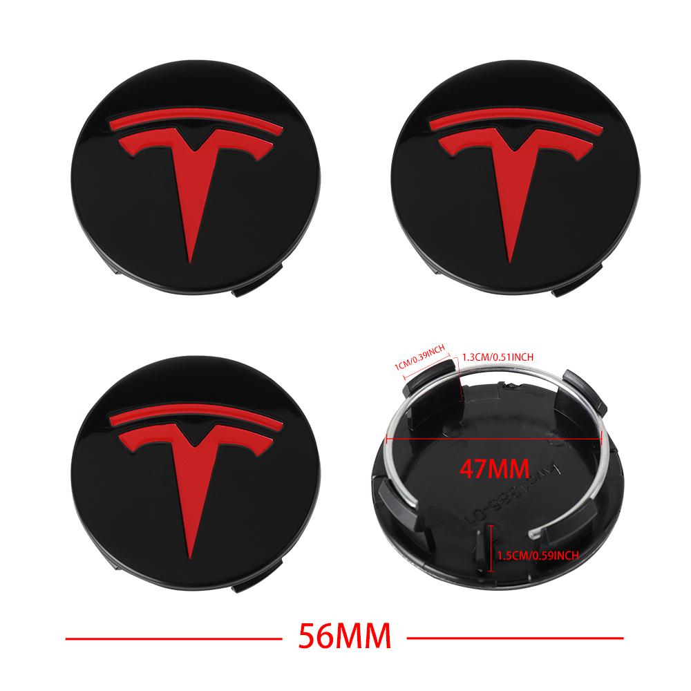 4pcs For Tesla Model 3 Model S Model X Model Y Cybertruck Roadster Car Badge Wheel Center Hub Cap Cover Accessories Auto Styling