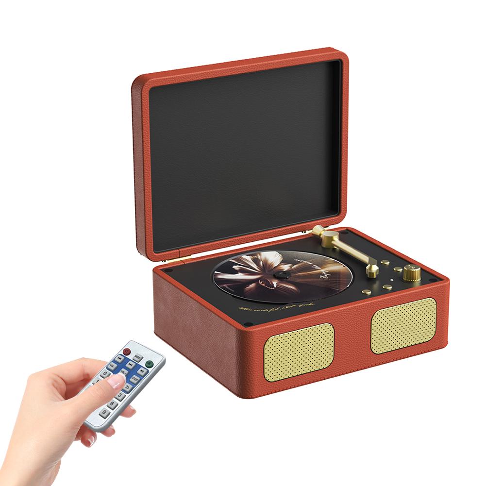 Ретро CD-плеер 3,5 мм AUX Bluetooth-совместимый 5.4 Портативный CD-плеер с пультом дистанционного управления Беспроводной CD-плеер для меломана