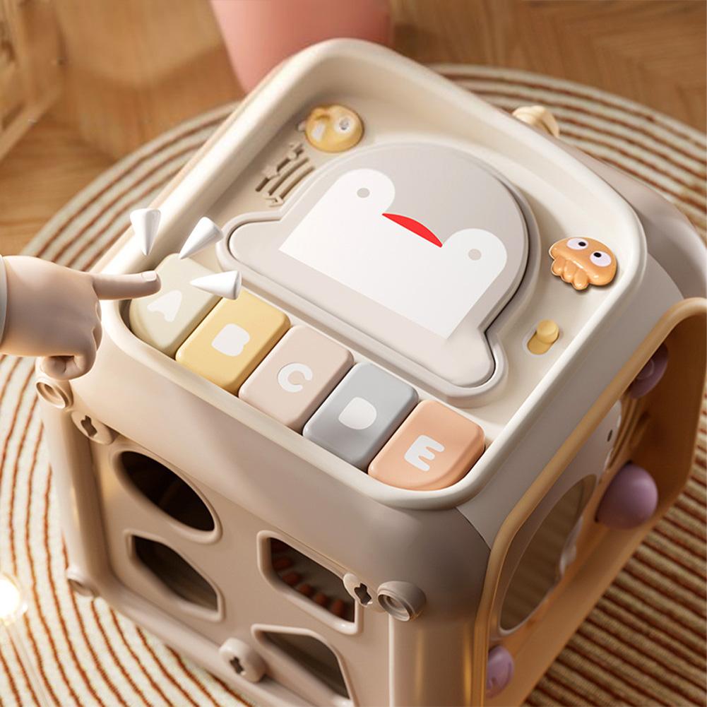 Baby Activity Cube Cute Cartoon Animal Activity Play Cube With Music Sensory Toys Gifts For Toddlers Ages 0-3