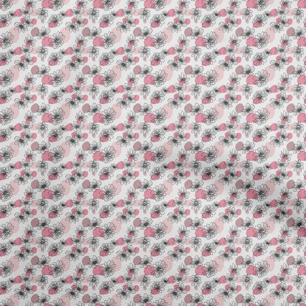 oneOone Cotton Poplin Blue Fabric Floral Sewing Material Print Fabric By The Yard 42 Inch