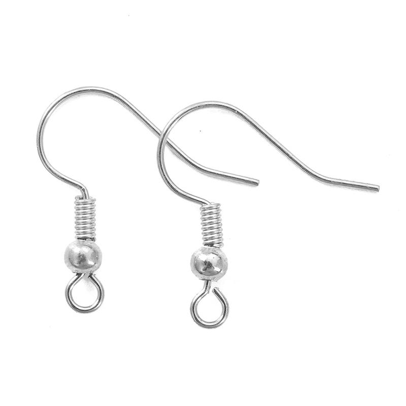 Для изготовления сережек из металла, ручная работа, бисерный крючок для ушей, 50 шт., украшение с круглыми бусинами, аксессуары, материал, бусины