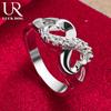 925 Sterling Silver AAA Zircon Heart-shaped Ring Fashionable Wedding Jewelry