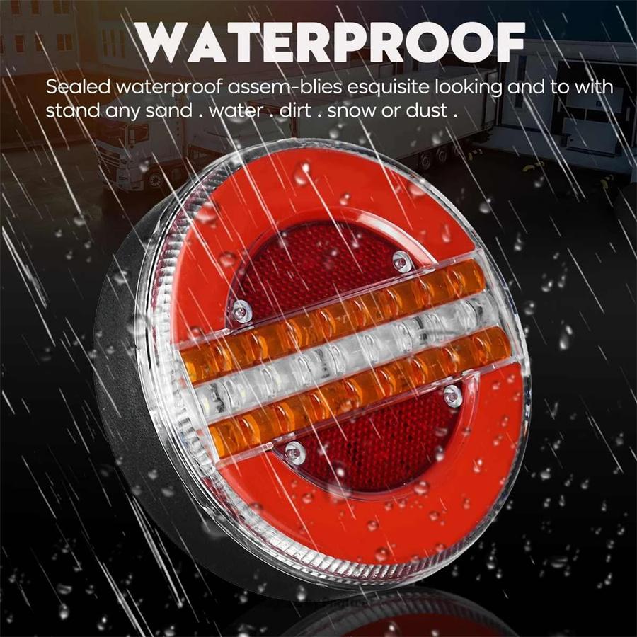 2 шт. Светодиодный задний фонарь для прицепа, фургона, грузовика, с динамическим указателем поворота, стоп-сигналом