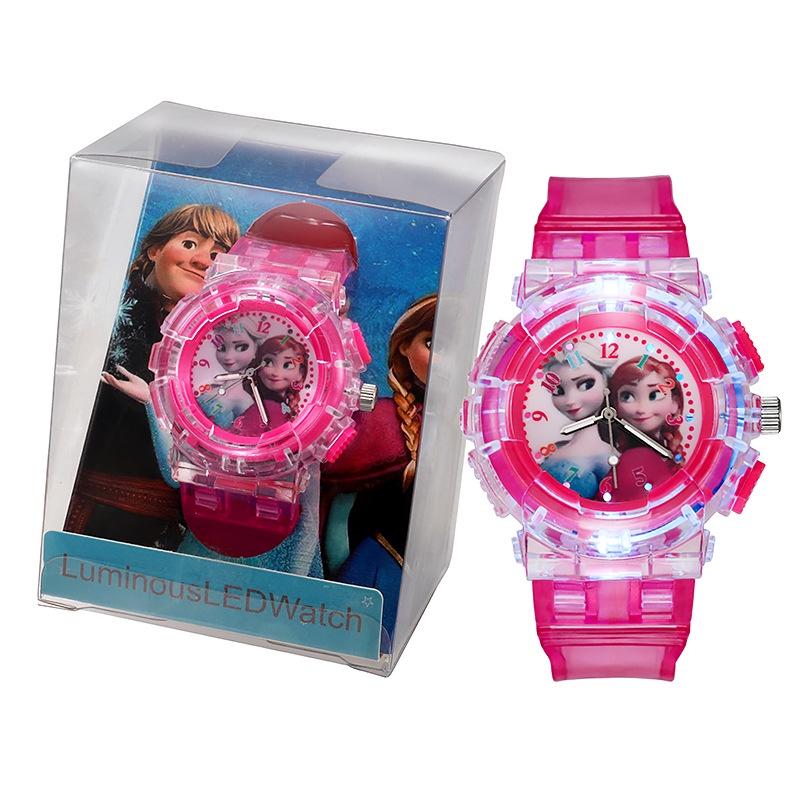 Новые детские часы оптом Пластиковые часы «Холодное сердце» с ночником Источник трансграничной электронной коммерции Персонажи)