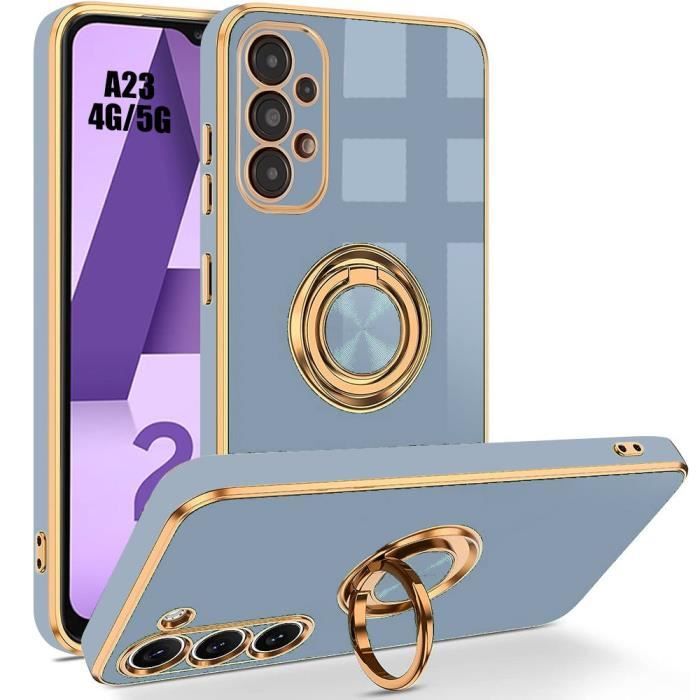 Case - BOOLING - for Samsung Galaxy A23 4G/5G - Shockproof - Liquid Silicone - 360° Rotating Ring