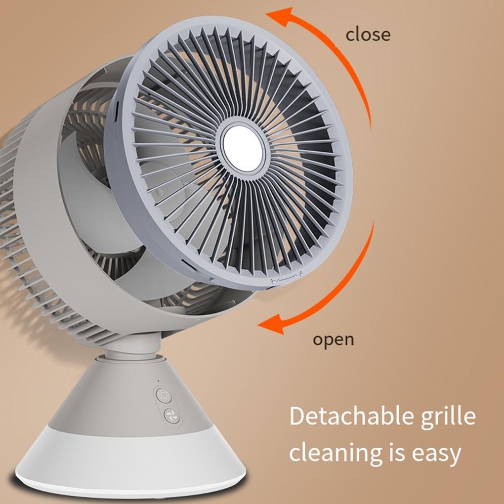 USB Charging Desktop Fan Air Circulation Fan Automatic Shaking Ambient Night Light Home Office Small Fan