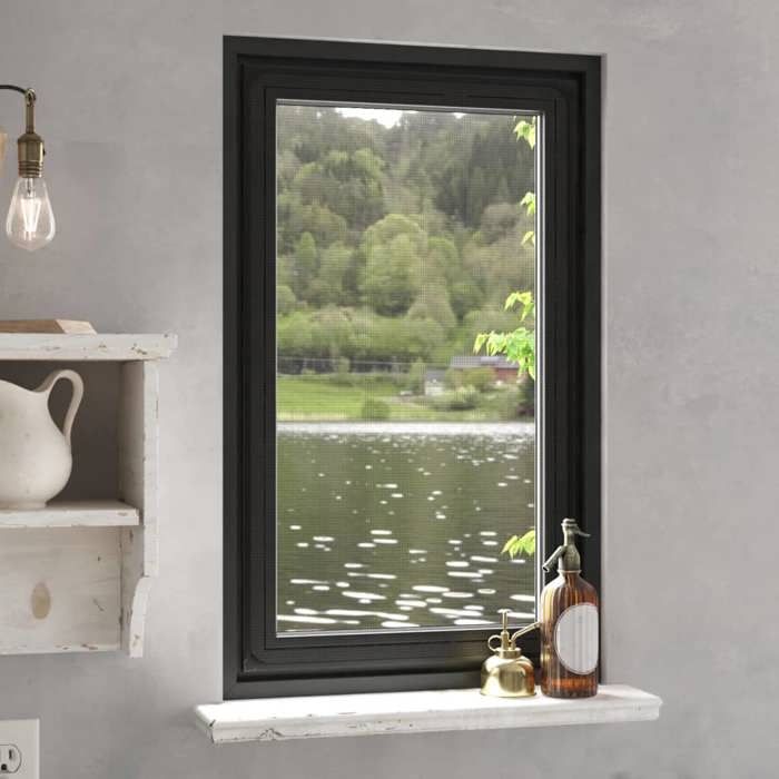 Moustiquaire pour fenêtre - Maison Exclusive - Magnétique - 80 x 140 cm - Fibre de verre anthracite