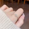 Pearl Flower Ring for Women Zircon Rhinestones Open Index Finger Rings Gold Color Fashion Jewelry Copper Korean Accessories Gift Fashion Jewelry