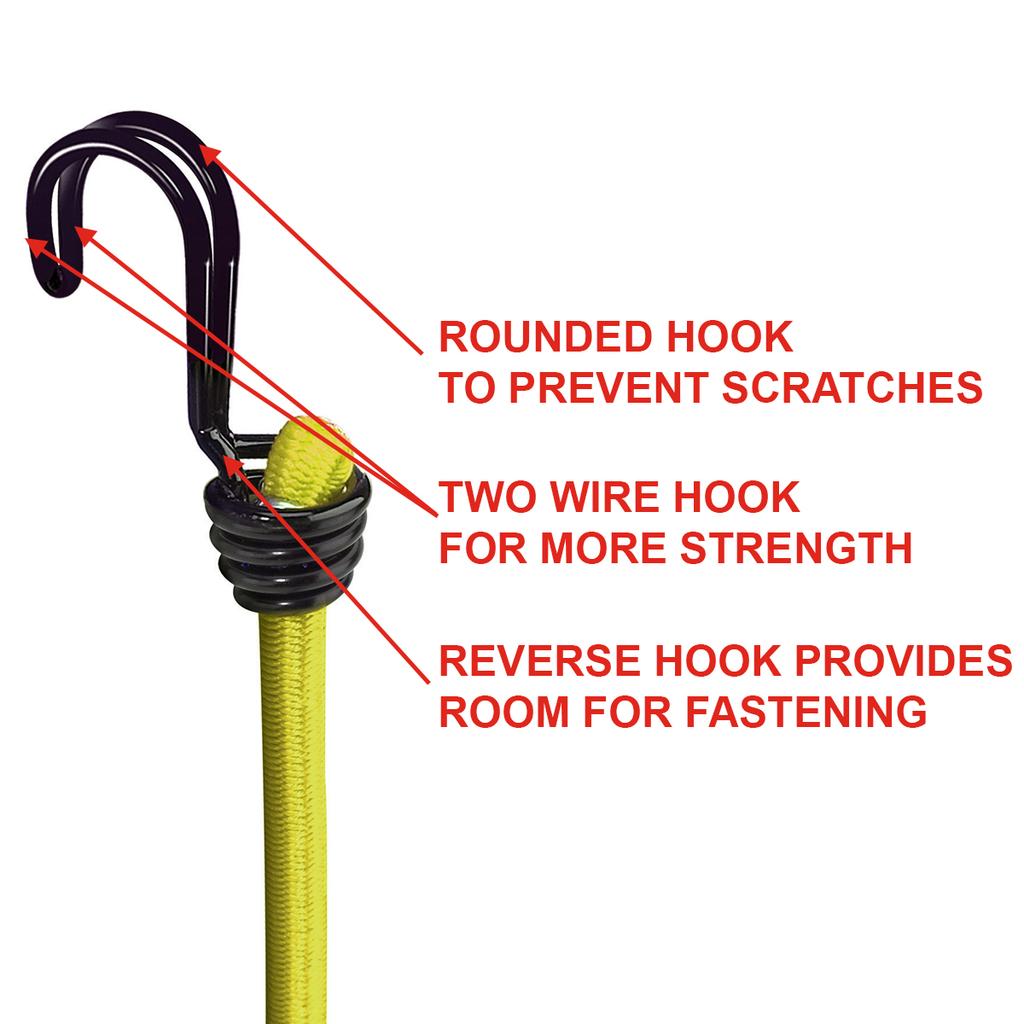 Master Lock Pack of 2 Bungees with Reverse Hooks, 100 cm
