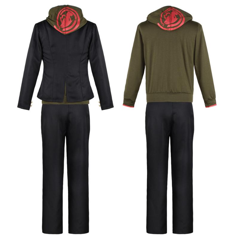 Аниме Super Danganronpa Naegi Makoto, карнавальный костюм, парик, верхняя часть, внутренняя одежда, штаны, значок, полный комплект, школьная форма, одежда на Хэллоуин