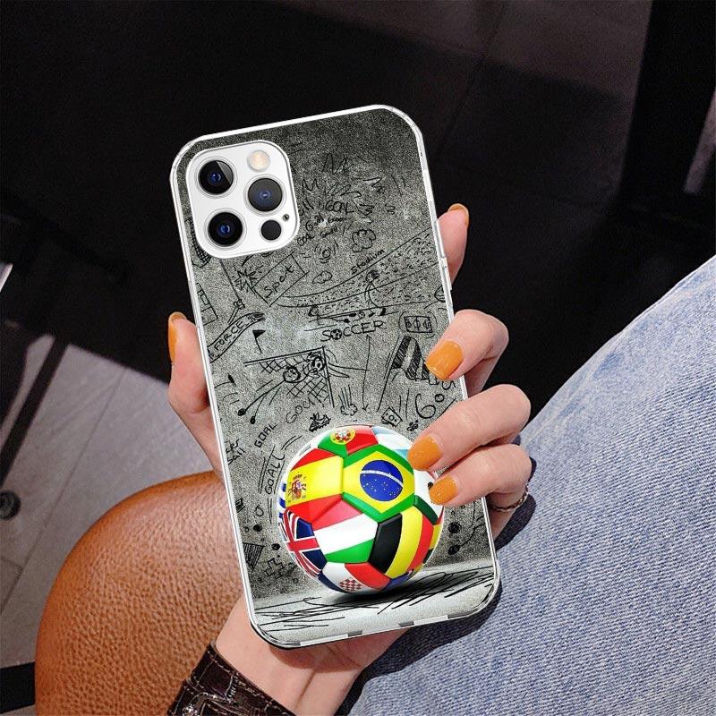 Чехол для телефона с дизайном футбольного мяча для iPhone 17 Air 16 Pro Max 16E 15 + 14 Plus 11 12 13 Mini 7 8 SE Подарок Печатная крышка Funda
