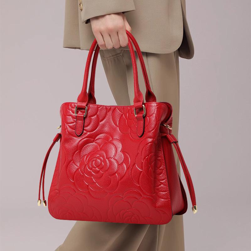 New European and American Fashion Embossed Lychee Pattern Six-piece Set for Women's Bag Versatile Women's One-shoulder Hand Length Straddle Bag