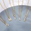 New English Letter Necklace Plated with Real Gold and Slightly Inlaid with Zircon Letter Pendant Stainless Steel Chain