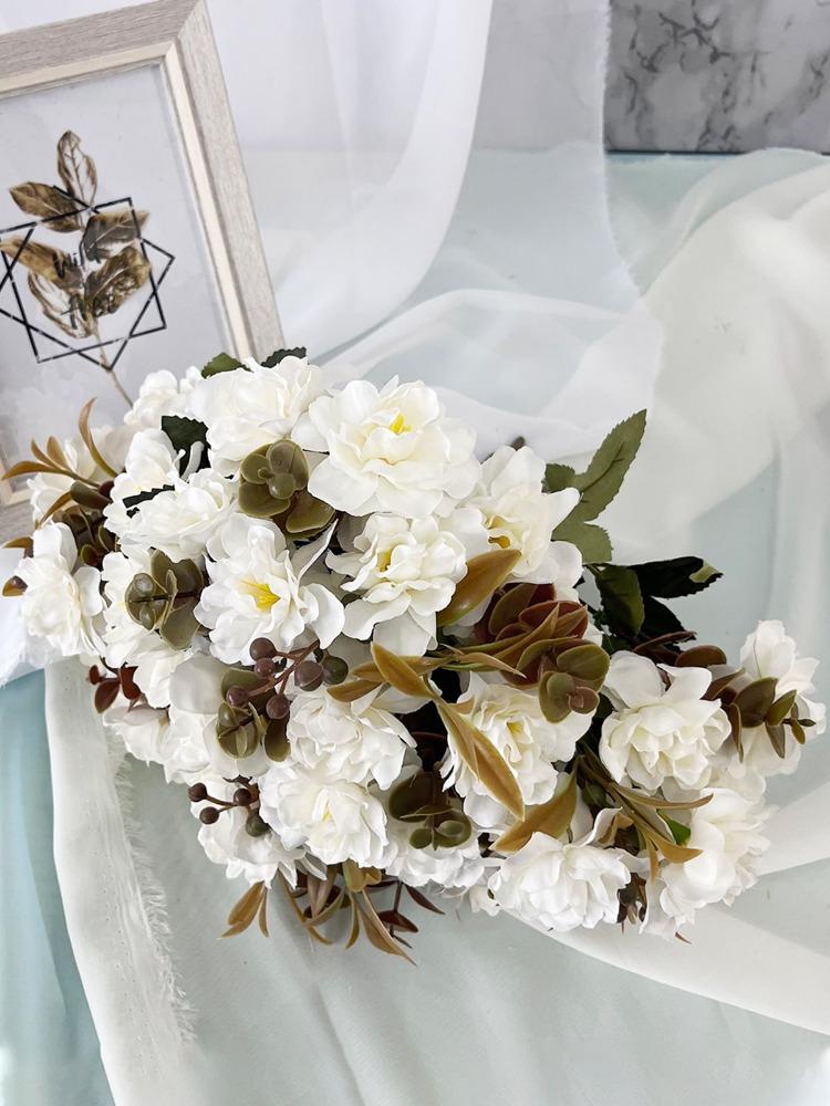 2 Bouquets of Silk Fake Flower Artificial Cherry Blossoms for Wedding Home Table Christmas Decoration Arrangements