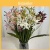 Artificial Elegant Dendrobium Orchid Stem With Foliage For Tabletop Decoration