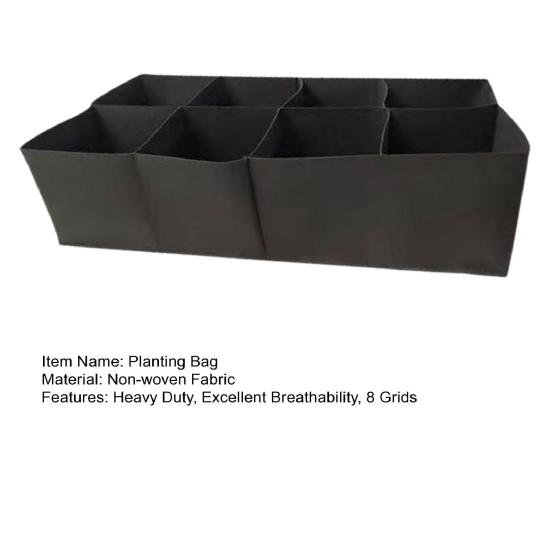 8 Grids Grow Bag Thickened Non-woven Fabric Planting Bags Heavy Duty Grow Pot for Growing Vegetables Flowers Plants Outdoor