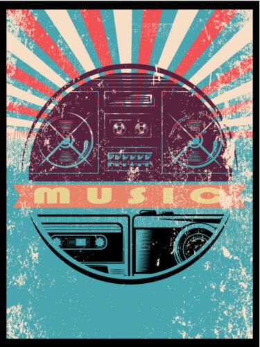Металлическая табличка винтажный ретро стиль Музыкальный кассетный магнитофон Классический жестяной дверной знак Мужская берлога Алюминий