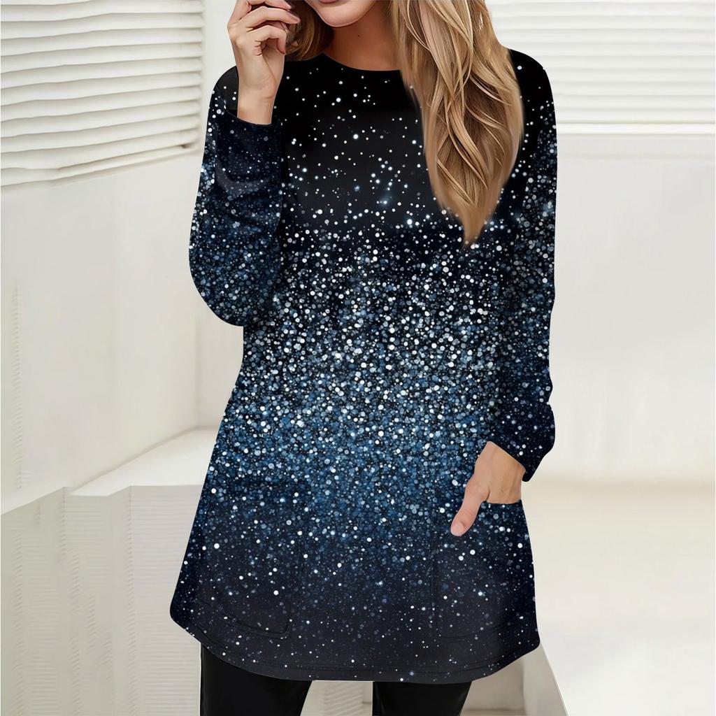 Женская толстовка, пуловер, спортивная одежда, карман, принт, повседневный топ с круглым вырезом и длинными рукавами