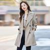 Windbreaker Coat for Women Spring and Autumn 2024 New Mid-length Niche Slim Temperament Casual Coat