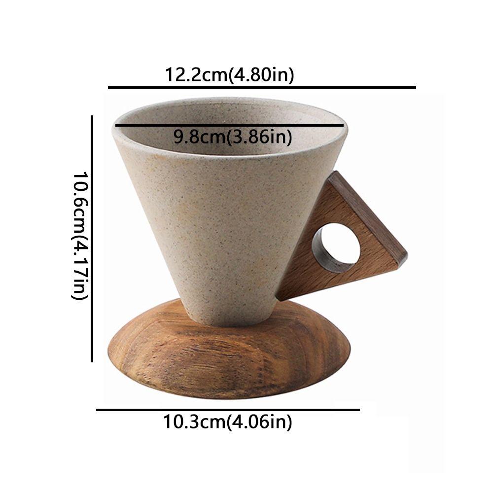 Drinking Cup Vintage Pottery Mug Triangular Cone Stoneware Cup Ceramic Coffee Cup  Travel Use