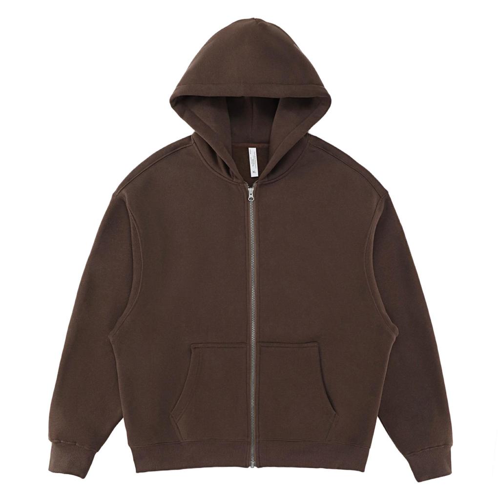 LVLV Custom | Американская толстовка на молнии из флиса 350 г, с начесом, широкого кроя, с вышитым логотипом и принтом