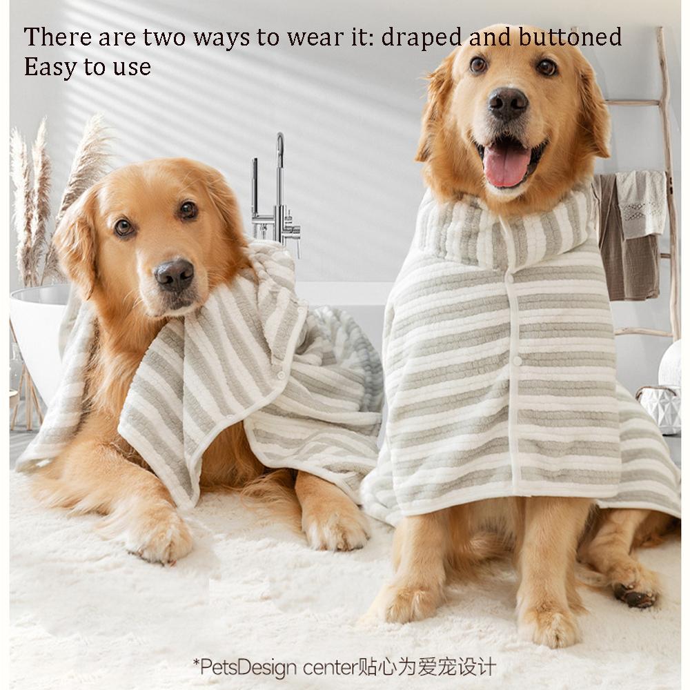 Comfortable Soft Pet Bath Towel Dog Bathrobe Absorbent Pet Quick Drying For Large Small Dogs