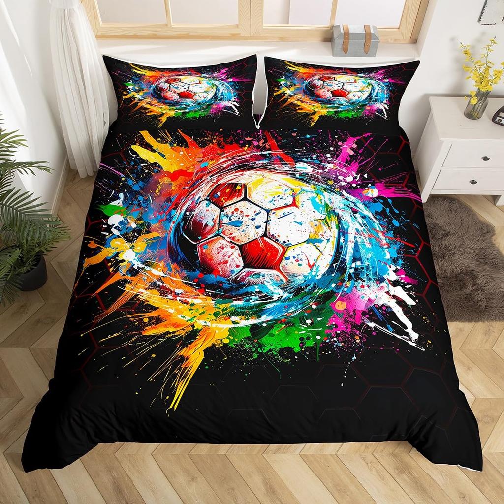 Пододеяльник для хоккейного стадиона, Постельный комплект для хоккея с шайбой, Чехол для одеяла с граффити хоккеиста, Зимнее мероприятие по командным видам спорта, Чехол для одеяла