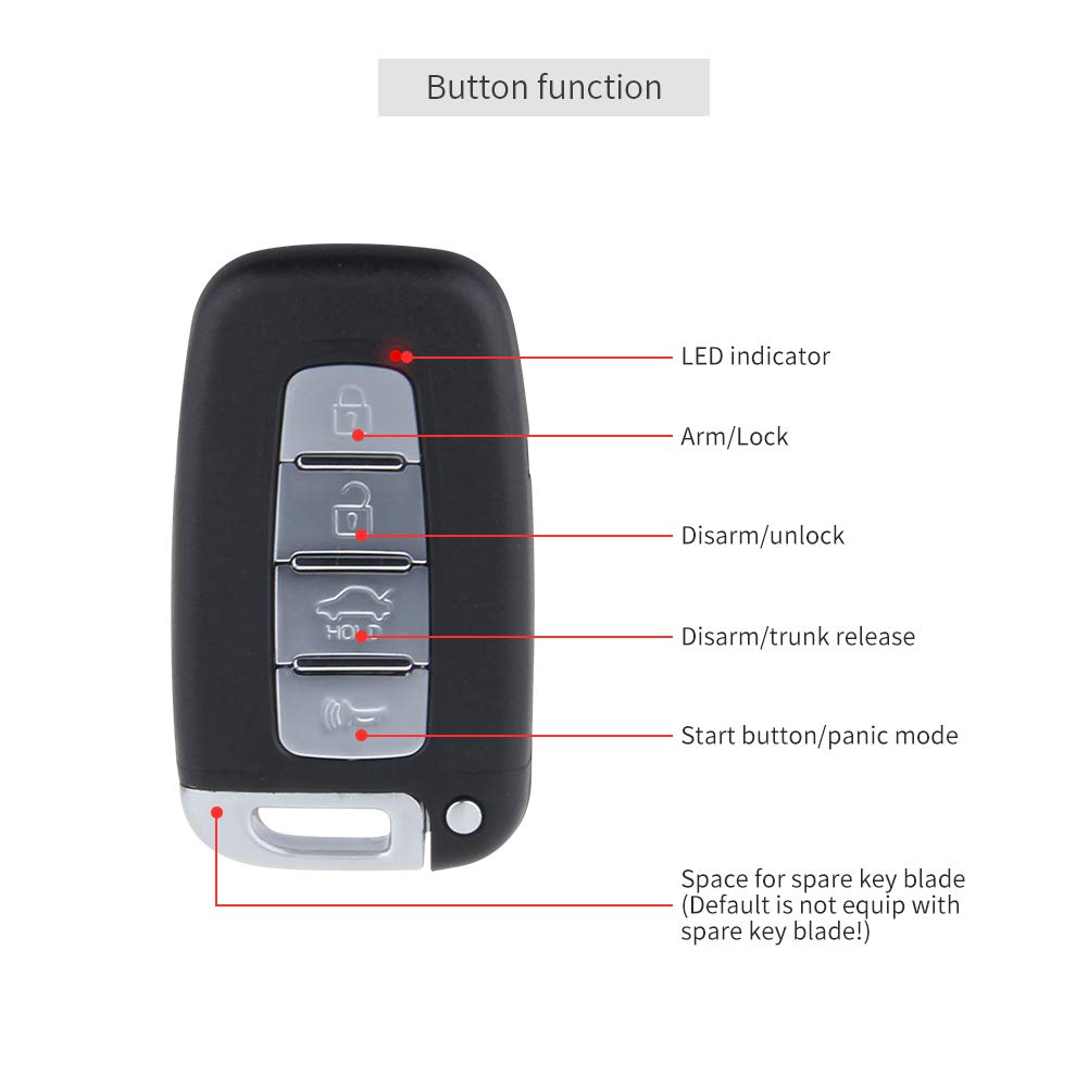 EASYGUARD PKE Car Alarm System Proximity Auto Button Press Start Remote Engine Start Keyless Go System DC12V Lock/Unlock EC003N-K-1