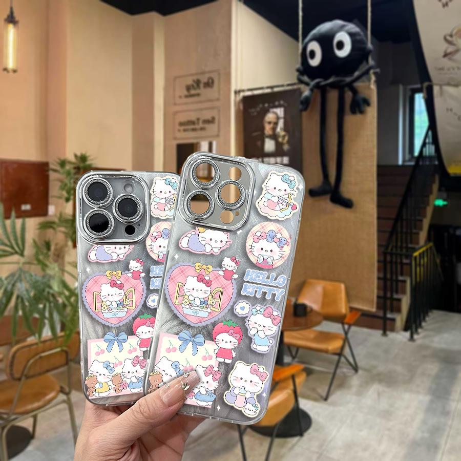 Sanrio Hello Kitty Милый Серебристый Чехол для Телефона для Apple 16